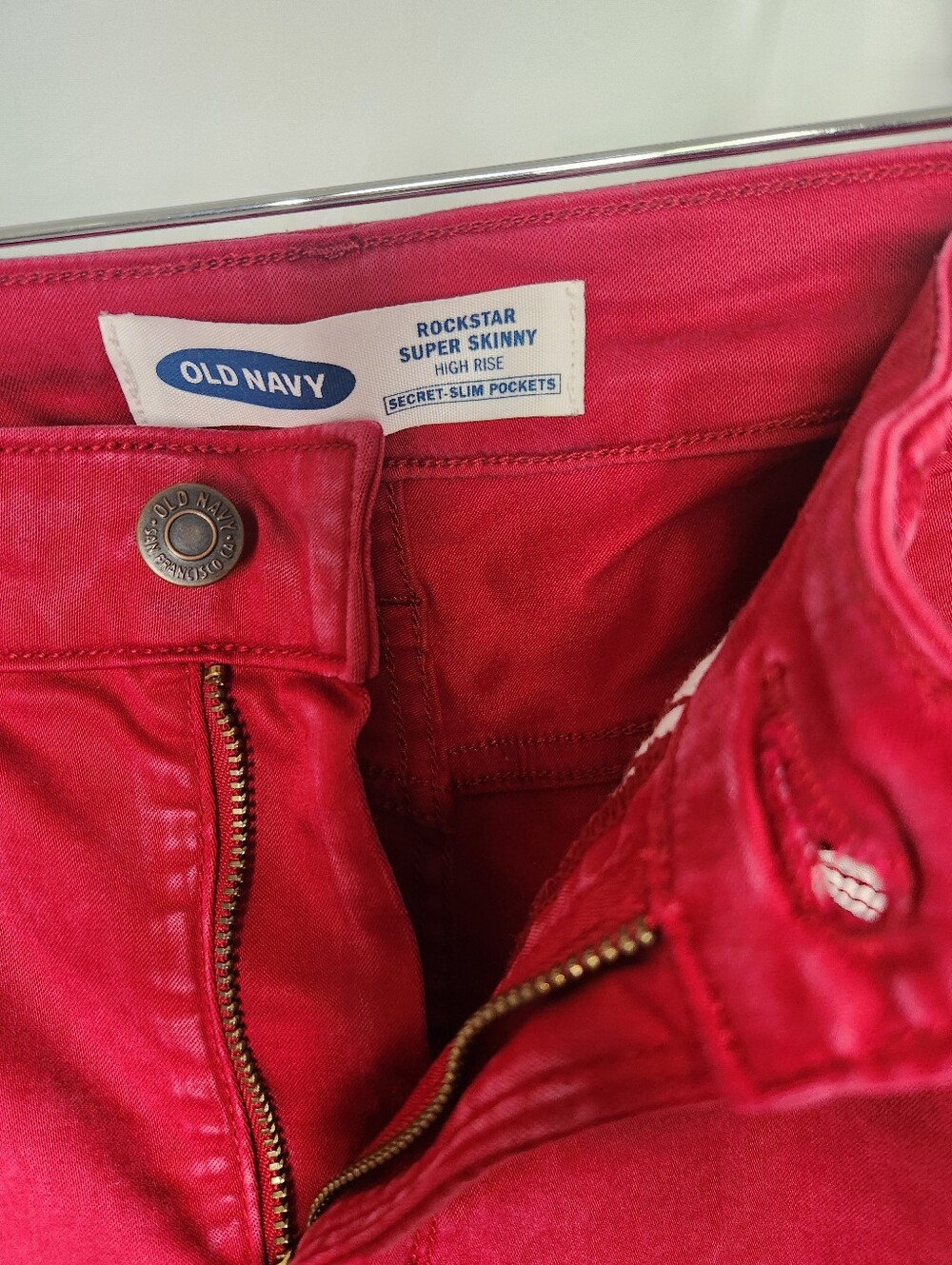 Rockstar Super Skinny High Rise Red Jeans - Picture 11 of 13